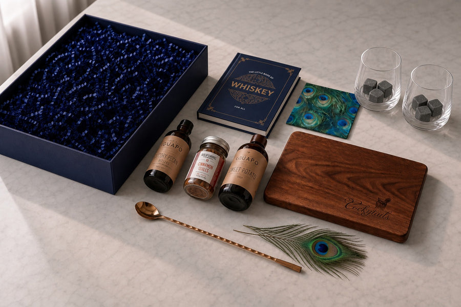Peacock Reserve marble layout with grey stones in the glasses