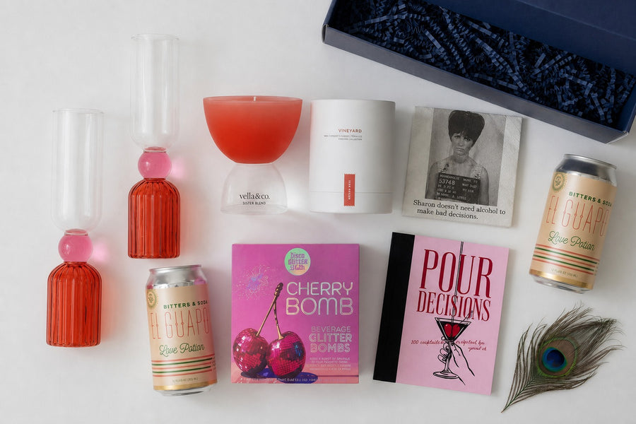 Pour Decisions flat-lay with Sharon doesn't need alcohol napkin
